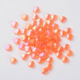 Orange Heart Beads Pack of 50 Size 8mm