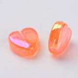 Orange Heart Beads Pack of 50 Size 8mm