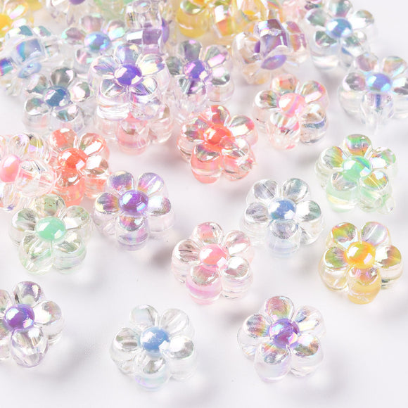 Acrylic Flower Chunky Beads - Pack of 10