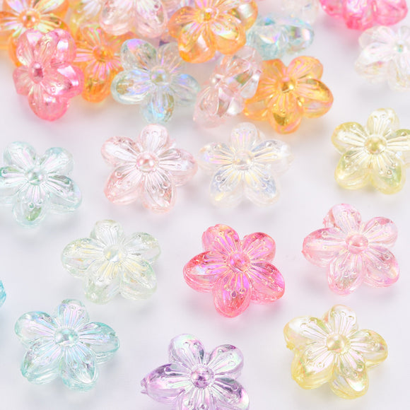 Acrylic Flower Beads - Pack of 10
