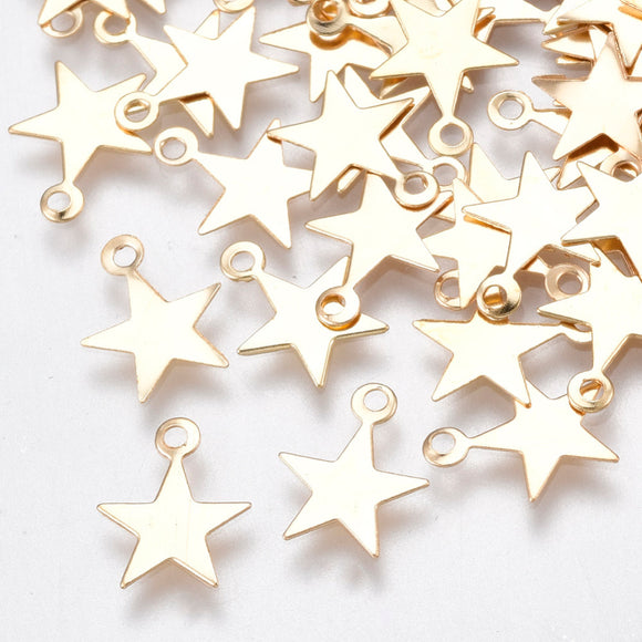 Gold Plated Star Charms 10mm