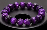 Purple Tiger’s Eye Beaded Bracelet with Velvet Pouch