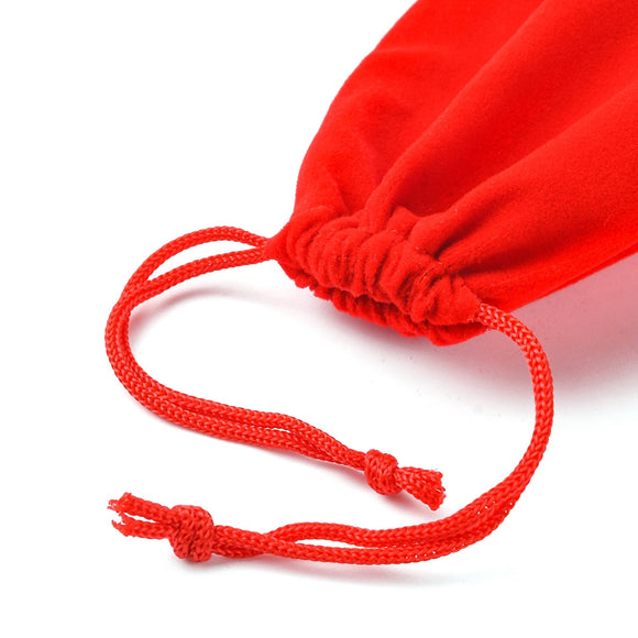 Red Velvet Drawstring Jewellery Pouch