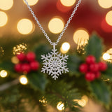 snowflake pendant christmas necklace
