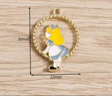 Gold Princess Enamel Charm | UK Craft Store