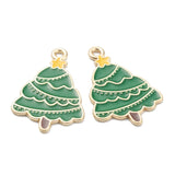 Gold Enamel Christmas Tree Charm