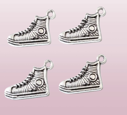 Pair of Silver Converse Trainer Charms Low Cost Craft Supplies
