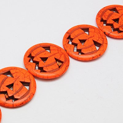 Halloween Pumpkin Beads 15mm