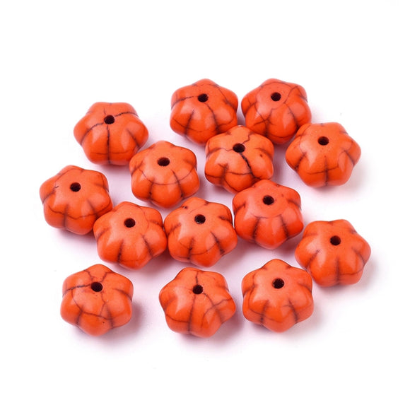 Halloween Pumpkin Beads -  Synthetic Turquoise