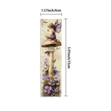 Set of decorative bookmarks with fairies, flowers, and mushrooms on a white background