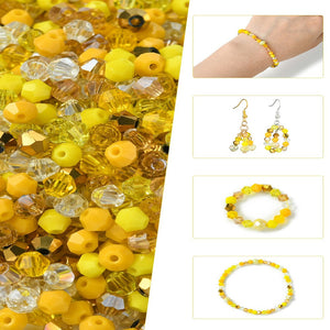 Yellow Bicone Bead Mix 4mm