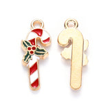 Gold Christmas Candy Cane Charms