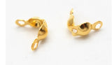Gold Plated Clamshell Calotte 8mm x 4mm