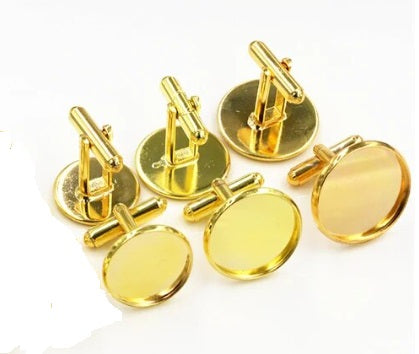 Gold Plated Cabochon Cuff links