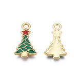 Gold Enamel Christmas Tree Charm