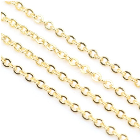 Gold Plated Jewellery Chain - 2.4x1.8mm  Sold by the meter