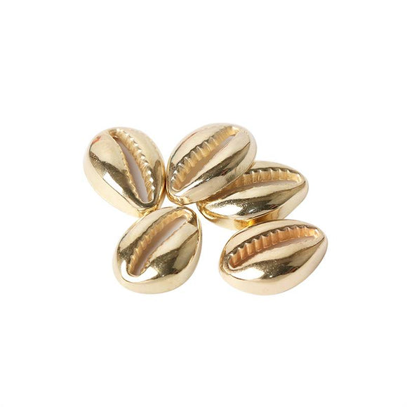 Acrylic Gold Cowrie Shell Beads