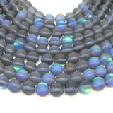 Quality Synthethetic Moonstone Beads 6mm - Grey