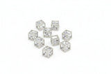 Beautiful Square Silver Zircon Charm