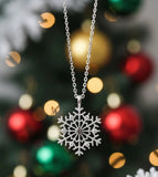 Silver Snowflake Rhinestone Necklace