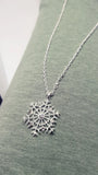 Silver Snowflake Rhinestone Necklace