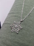 Silver Snowflake Rhinestone Necklace