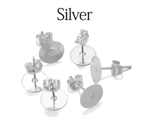 6mm Silver Plated Earring Posts