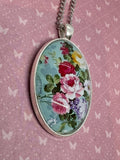 Handcrafted Vintage Oval Necklace – Floral or Birdcage Design