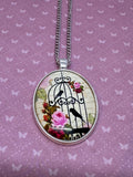 Handcrafted Vintage Oval Necklace – Floral or Birdcage Design