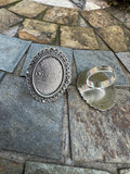 Antique Antique Silver Oval Ring Blanks 18mm x 25mm