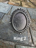 Antique Antique Silver Oval Ring Blanks 18mm x 25mm