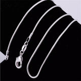 925 Sterling Silver Snake Chain Necklaces,  16", 18", 20" 22",