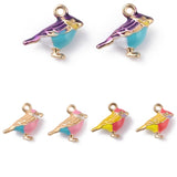 Colourful Vintage Solid Gold Enamel Bird Charms