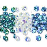 Silver Plated Snowflake Faceted Glass Charms