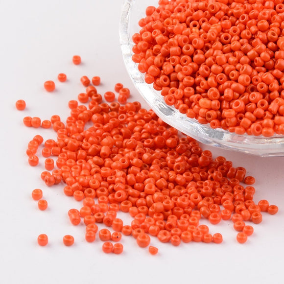 Orange 2mm Glass Seed Bead Packs
