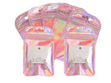 Silver or Pink Resealable Holographic Zip Lock Bags