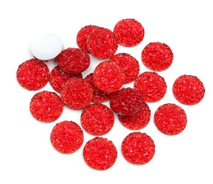 Red Resin Cabochons in sizes 8mm, 10mm and 12mm