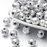 Silver Acrylic Disco Ball Faceted Beads 8mm