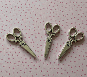 Silver Scissor Charms Size 32mm x 14mm