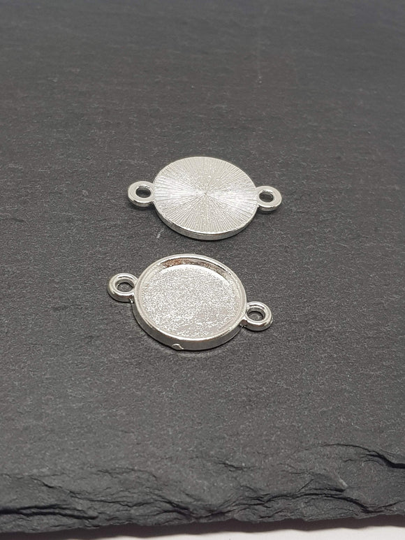 Silver Cabochon Connectors Size 8mm