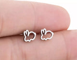 Stainless Steel Rabbit Stud Earrings - FREE POSTAGE