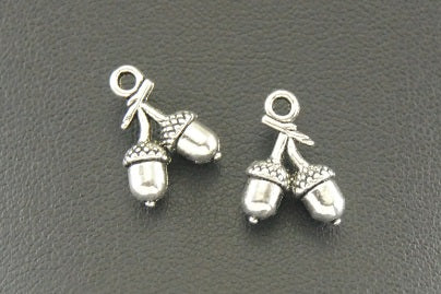 Silver Acorn Charms 14mm x 10mm