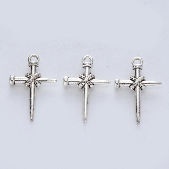 Small Silver Cross Charms
