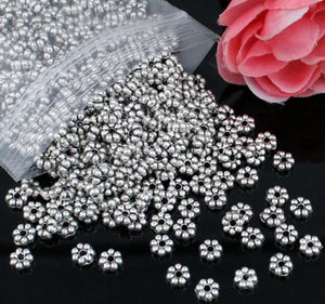 Tibetan Silver Daisy 5mm Spacer Beads