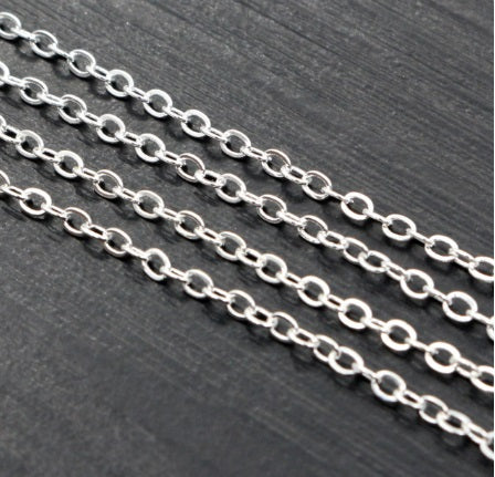 Silver Plated Jewellery Chain - 2.4x1.8mm  Sold by the meter