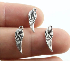 2 Silver Wing Charms