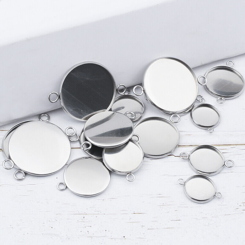 PH PandaHall 15pcs 925 Sterling Silver Square Bezel Settings - 6mm Cabochon Trays For Resin, Gemstones, Photo Jewelry Making