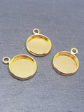 10mm and 12mm Gold Cabochon Settings,