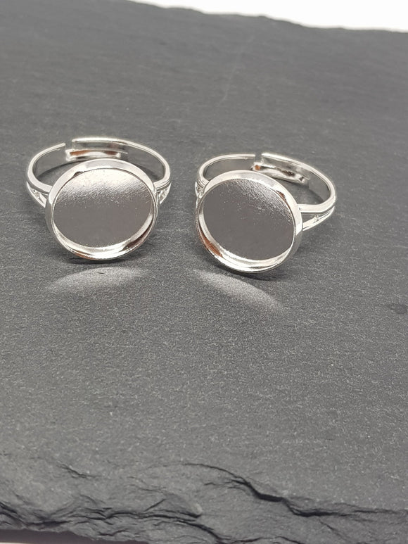 10mm Silver Cabochon Ring Blanks