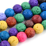 10mm Dyed Mixed Colour Lava Beads
